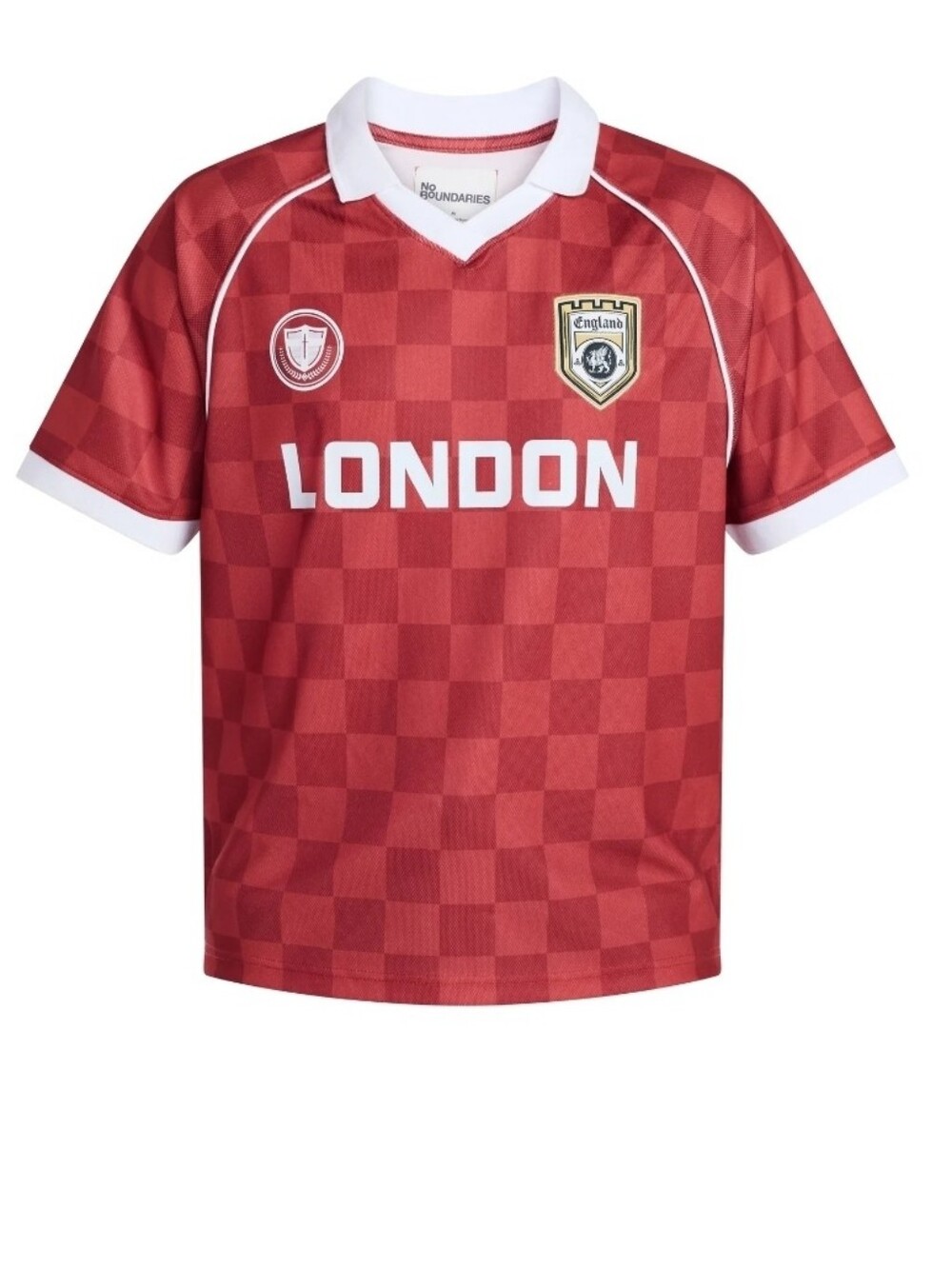 London Graphic Soccer Jersey - Red & White  T18